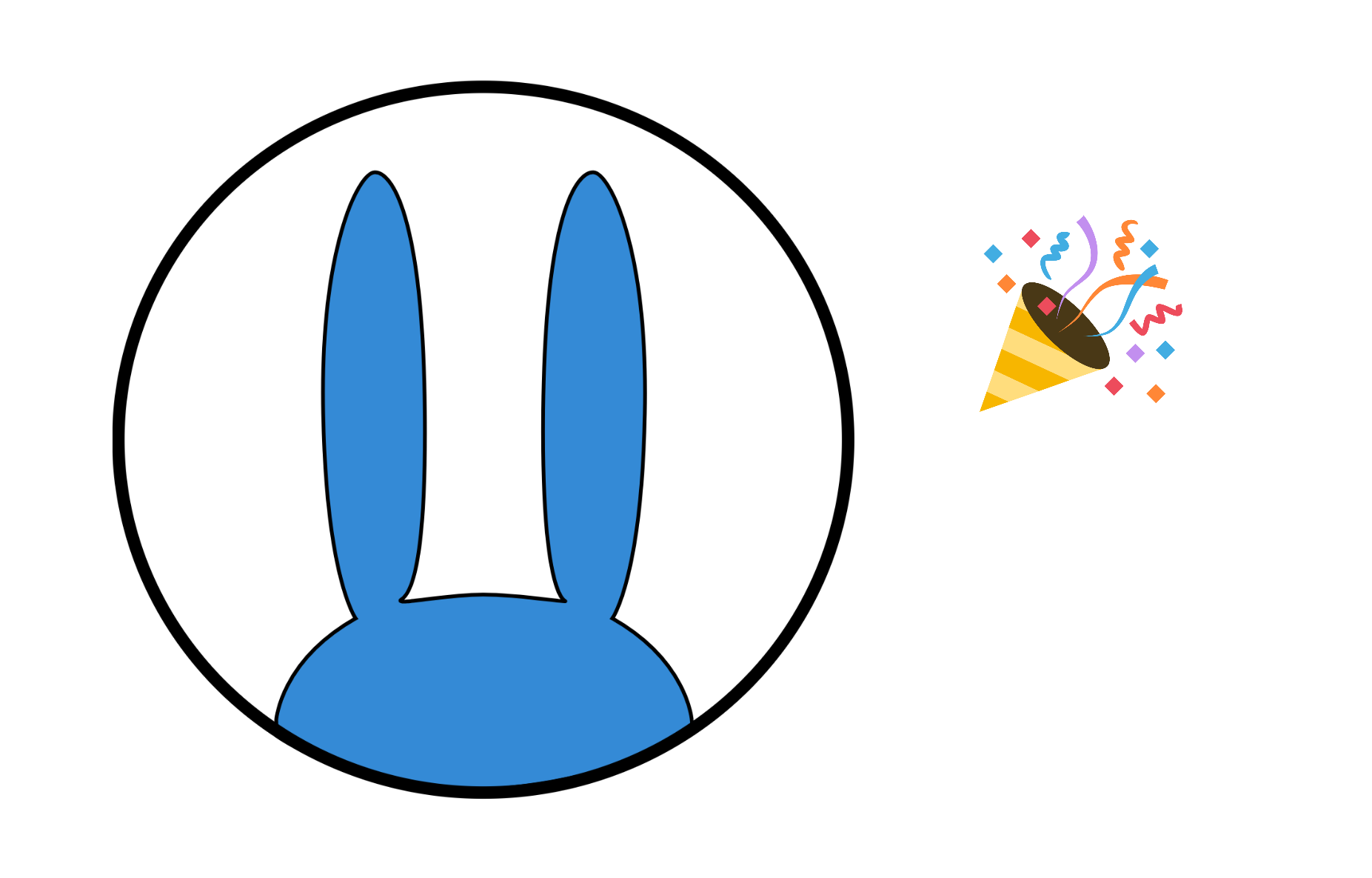 Logo von Hase und einem Feierzeichen